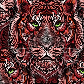 Red sales tiger print